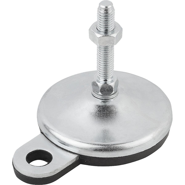 Levelling Foot, Form:B M24X200, D=100, Steel, Comp:Rubber